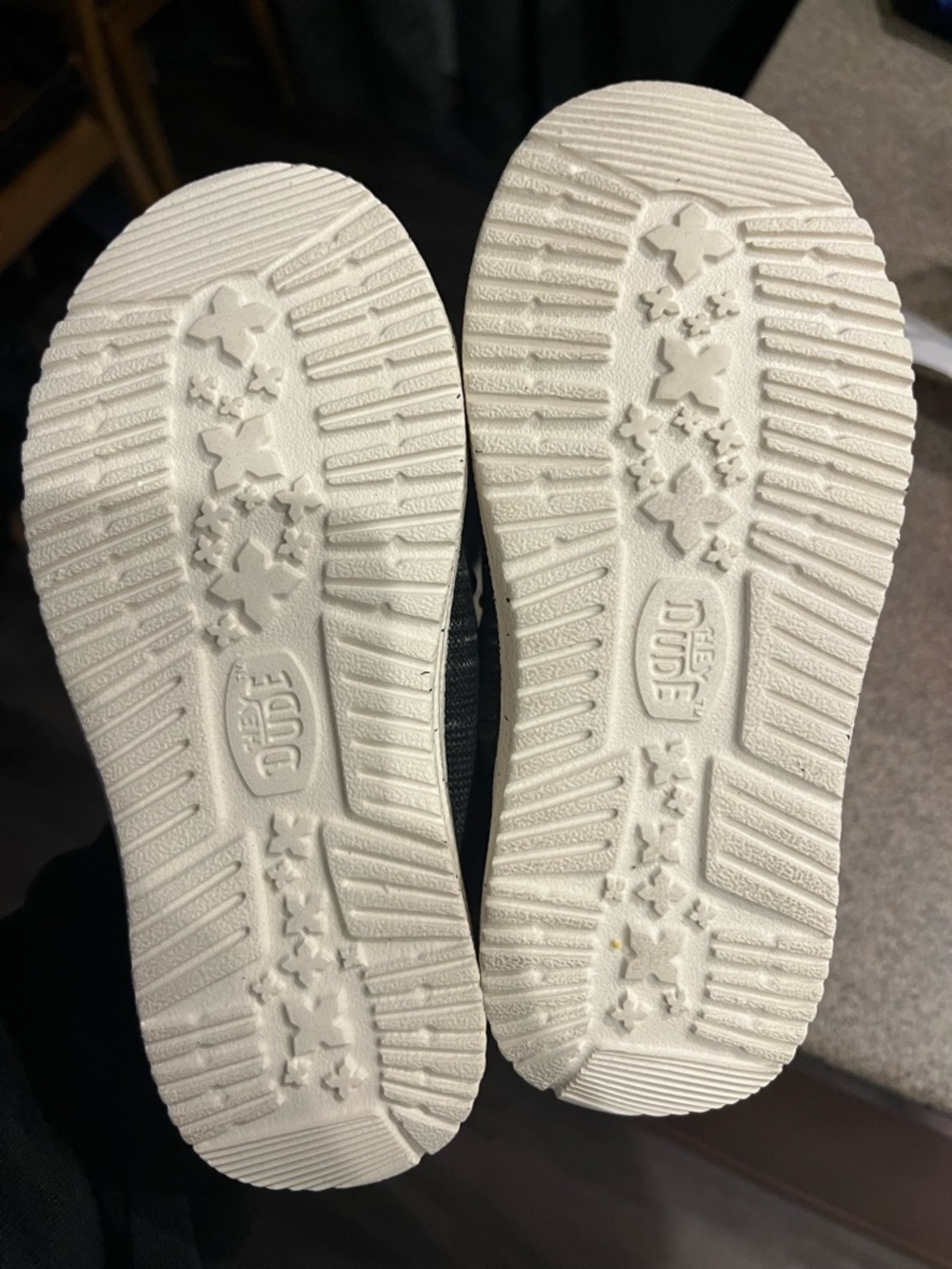 Hey Dude Kids Sneakers with White Soles and Black Uppers